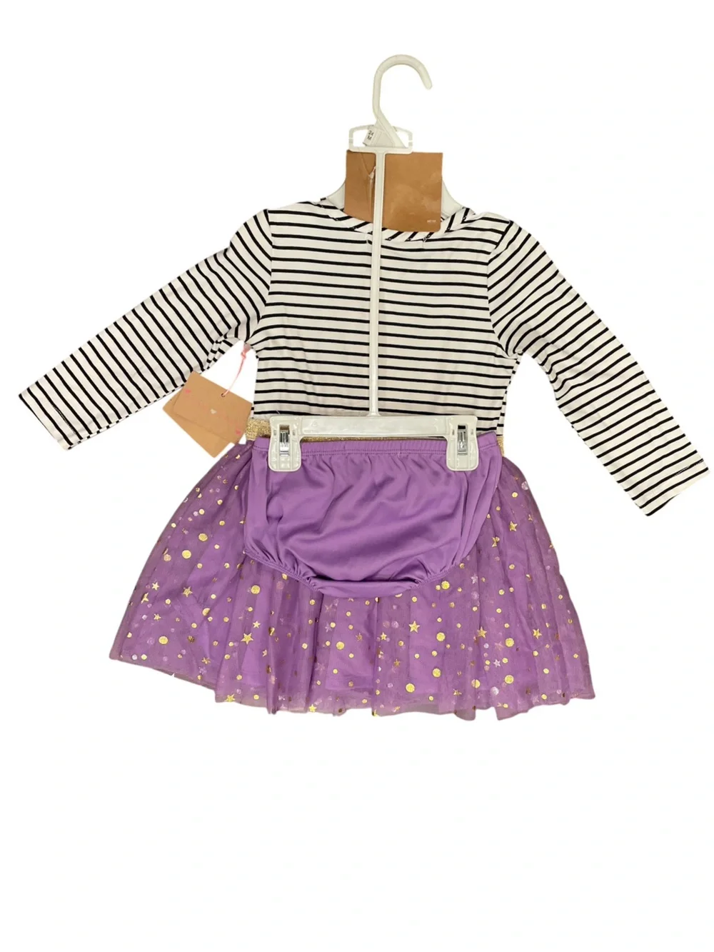 Young Hearts Girls Halloween Dress Tulle Skirt 24 months NWT Purple/Gold